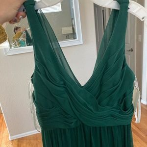 Juniper green David's Bridal dress with cowl back 4